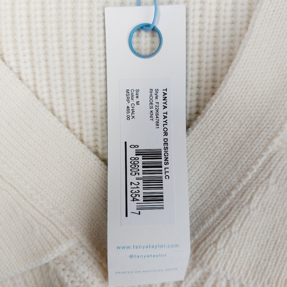 Tanya Taylor Cream V-Neck Sweater - Picture 7 of 10